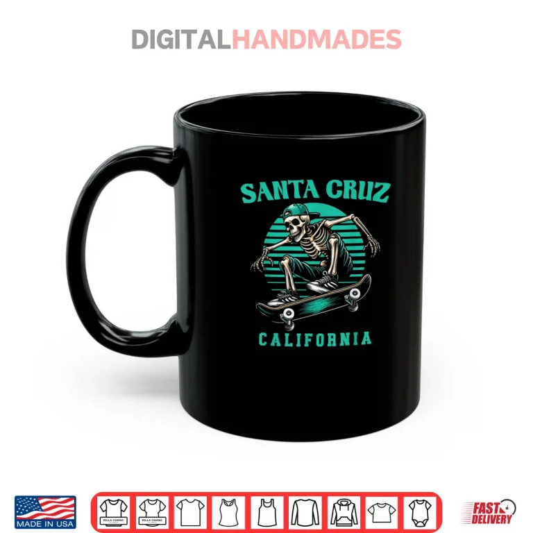 Old School Santa Cruz California Skeleton Skating Shirt 3 Mug Old School Santa Cruz California Skeleton Skating Shirt