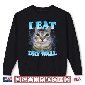 Sweatshirt I Eat Dry Wall Silly Cat Shirt