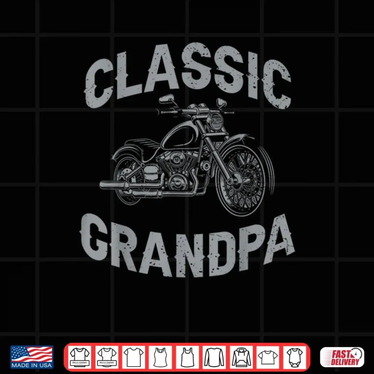 Design Grandpa Classic Motorcycle Graphic Grandpa Biker Shirt