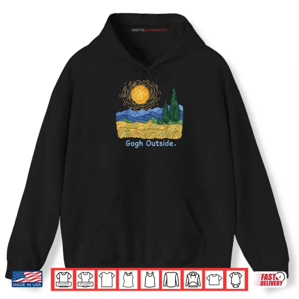 Hoodie Gogh Outside Starry Night Nature Lover Inspirational Artist Shirt