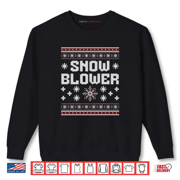 Snowman and Snow Blower Matching Couple Ugly Christmas Shirt 6 Sweatshirt Snowman and Snow Blower Matching Couple Ugly Christmas Shirt 1