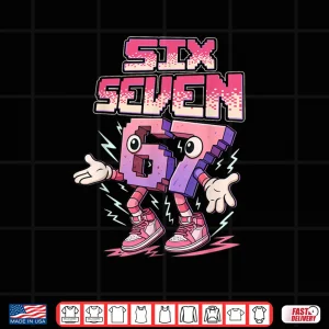 Design Meme Kids Six Seven Italian Steal a Brainrot Pink Girls 67 Shirt 1