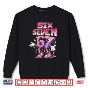Sweatshirt Meme Kids Six Seven Italian Steal a Brainrot Pink Girls 67 Shirt 1