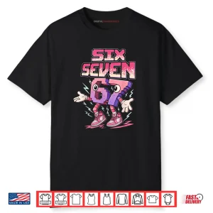 Meme Kids Six Seven Italian Steal a Brainrot Pink Girls 67 Shirt 1