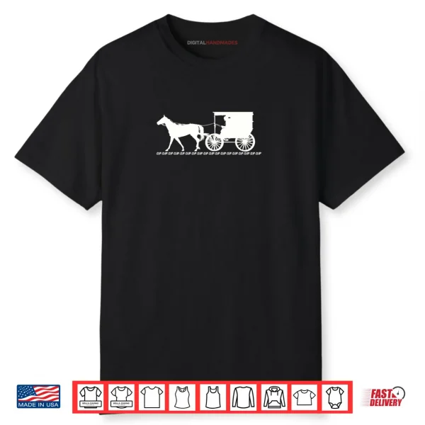 Amish Horse Buggy Clip Clop Vintage Backroad Scene Shirt 1