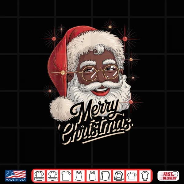 Design African American Santa Christmas Black Xmas Shirt 1