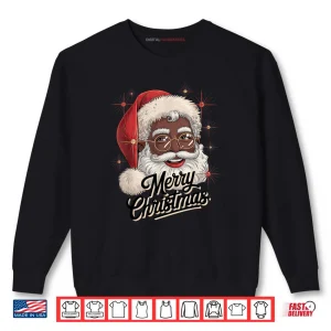 Sweatshirt African American Santa Christmas Black Xmas Shirt 1
