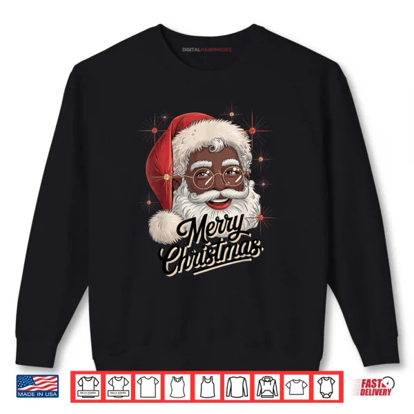 Sweatshirt African American Santa Christmas Black Xmas Shirt 1