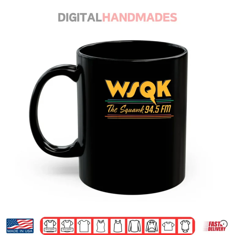Mug Stranger Things Season 5 WSQK The Squawk 94.5 FM Retro Logo Shirt