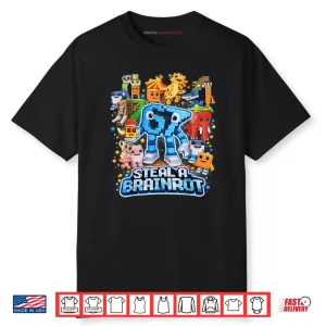 Six Seven 67 Steal a Brainrot Meme Funny Shirt