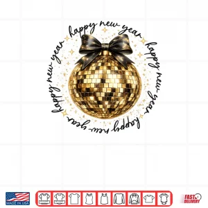 Design NYE Disco Ball Luxury Golden Happy New Year Shirt
