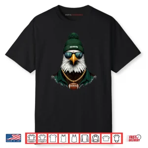 Cool Face Eagles with Sunglasses Eagles Flying Bird Shirt