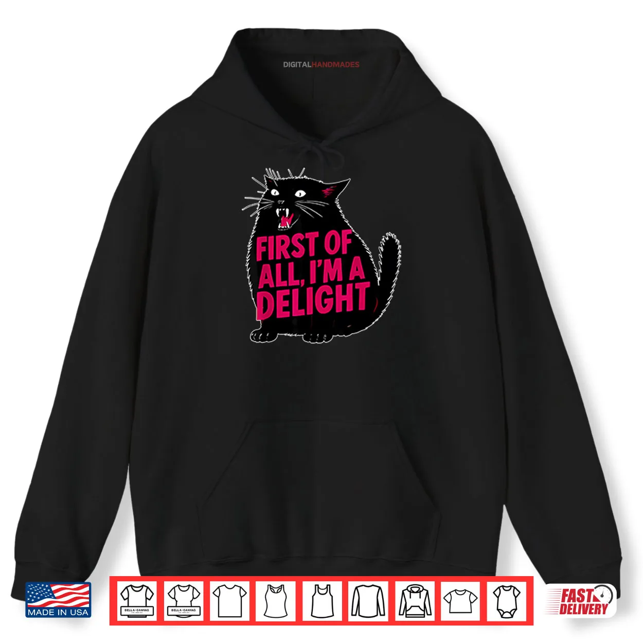 Black Cat First Of All I’m A Delight Shirt Black Cat First Of All I’m A Delight Shirt