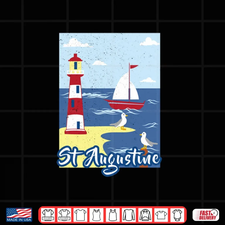 St Augustine Lighthouse Florida Nautical Seagull Sailboat Shirt 4 Design St Augustine Lighthouse Florida Nautical Seagull Sailboat Shirt