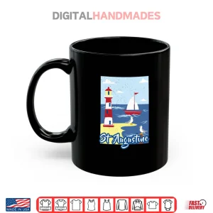Mug St Augustine Lighthouse Florida Nautical Seagull Sailboat Shirt