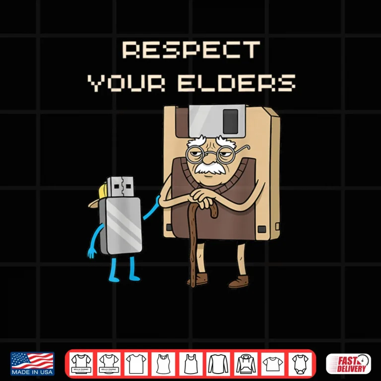 Design Respect Your Elders Funny Floppy Disk USB Stick Shirt