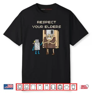 Respect Your Elders Funny Floppy Disk USB Stick Shirt