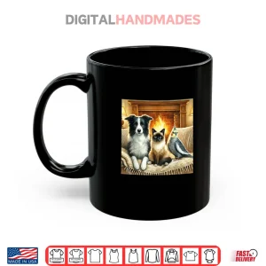 Mug Border Collie Siamese Cat and Cockatiel Shirt