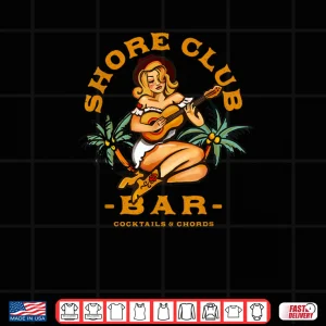 Design Shore Club Dive Bar Music Lover Guitar Girl Shirt