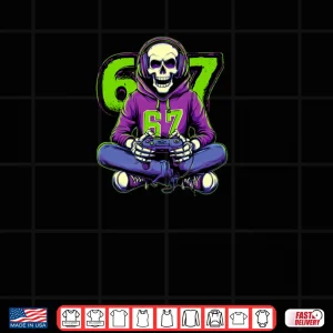 Design Skeleton 67 Gamer With Retro Controller Shirt