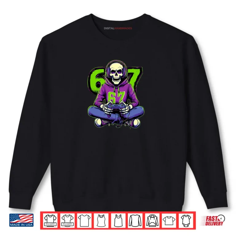 Sweatshirt Skeleton 67 Gamer With Retro Controller Shirt
