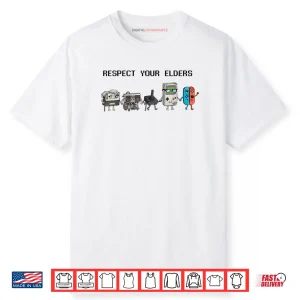 Respect Your Elders Retro Gaming Funny Gamer Controller 80s Shirt