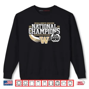 Sweatshirt Washington Huskies National Champs 2025 Mens Soccer Shirt