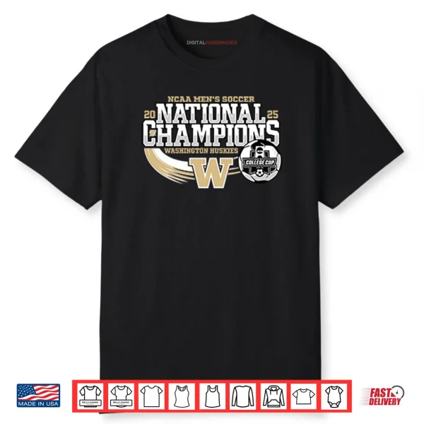 Washington Huskies National Champs 2025 Men’s Soccer Shirt