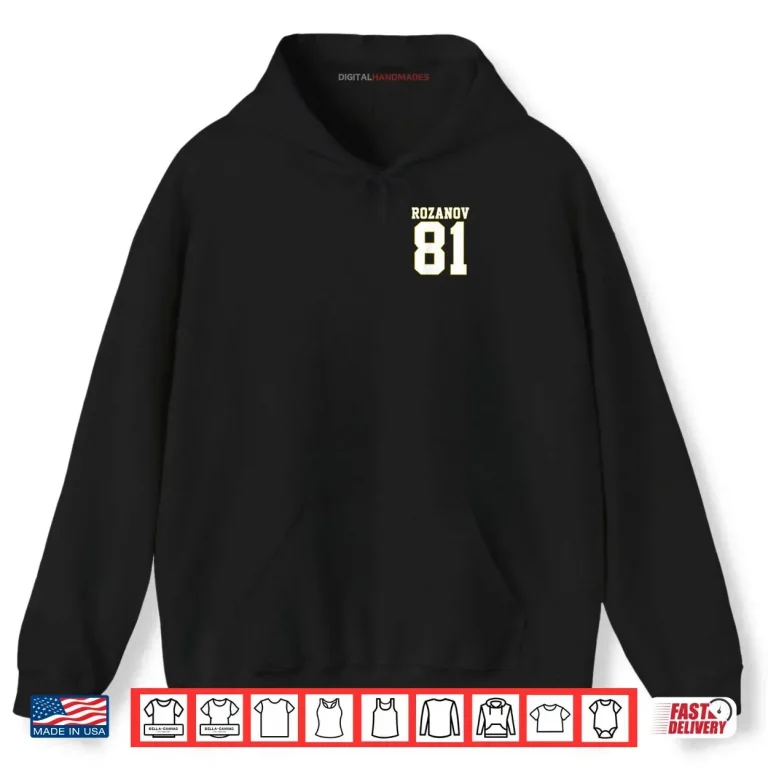 Rozanov 81 Bold Varsity Retro Athletic Number Shirt 2 Hoodie Rozanov 81 Bold Varsity Retro Athletic Number Shirt