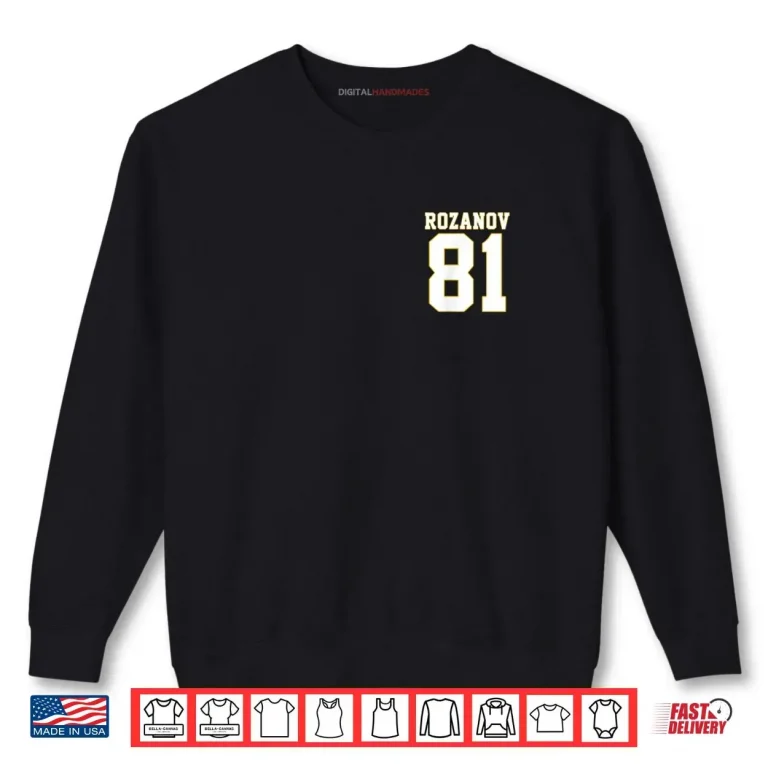 Rozanov 81 Bold Varsity Retro Athletic Number Shirt 1 Sweatshirt Rozanov 81 Bold Varsity Retro Athletic Number Shirt