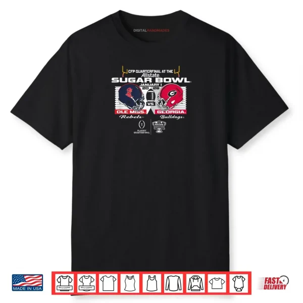 Ole Miss Rebels vs Georgia Bulldogs CFP Sugar Bowl 2026 Shirt