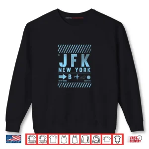 Sweatshirt New York JFK Retro Inspired Travel Lover Shirt