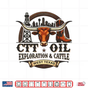 Design Ctt Oil Exploration Cattle West Texas Landman Shirt