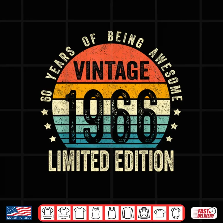 Design Vintage 1966 60Th Birthday Gift Men Women 60 Years Old Shirt