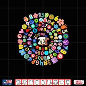 Design Pi Day Vintage Pi Number 314 Spiral Pi Math Teacher Student Shirt