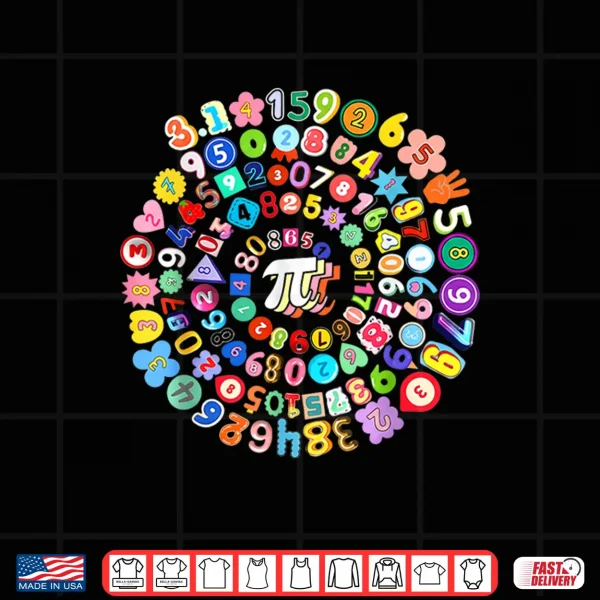 Design Pi Day Vintage Pi Number 314 Spiral Pi Math Teacher Student Shirt