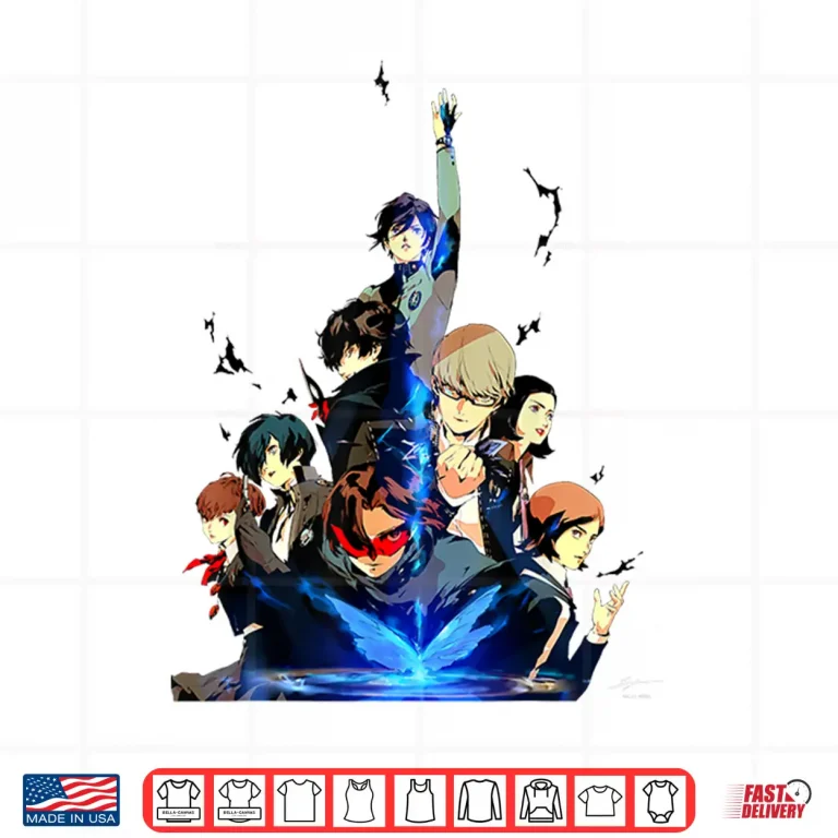 Persona 30Th Anniversary Key Art (White Logo) Atlus Shirt 4 Design Persona 30Th Anniversary Key Art White Logo Atlus Shirt
