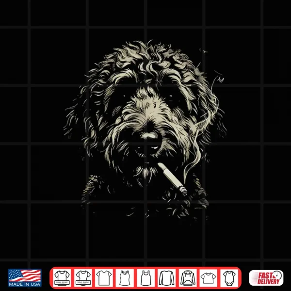 Design Dog Smoking Cigarette Smoking Goldendoodle Shirt