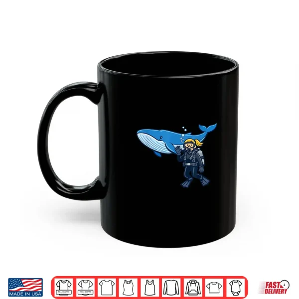 Mug Blue Whale Scuba Diver Ocean Adventure Design Shirt