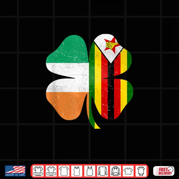 Design Zimbabwean Irish Shamrock Zimbabwe Ireland St. PatrickS Day Shirt