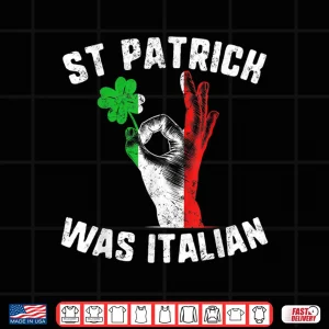 Design St Patricks Day Italian Hand Flag Italiano Irish Shamrock Shirt