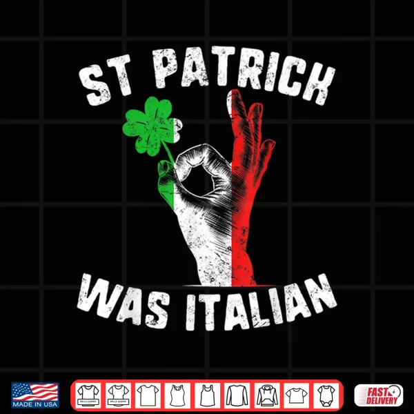 Design St Patricks Day Italian Hand Flag Italiano Irish Shamrock Shirt