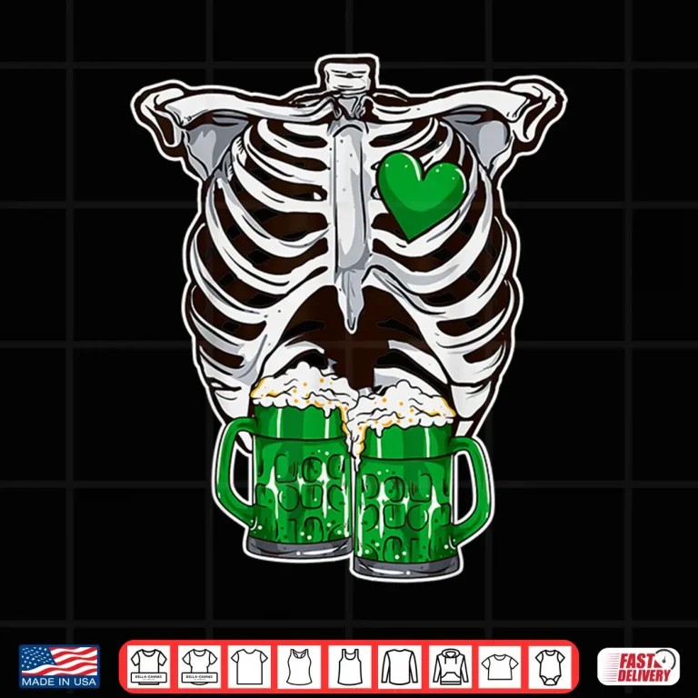 Design Skeleton St PatrickS Day Beer Drinking Irish Pride Shirt