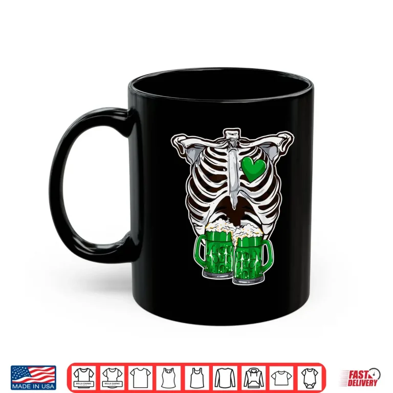 Mug Skeleton St PatrickS Day Beer Drinking Irish Pride Shirt
