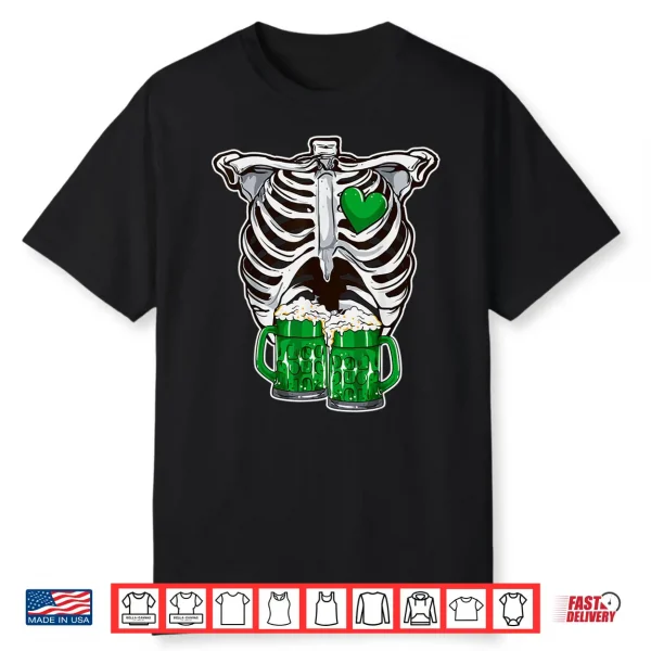 Skeleton St Patrick’S Day Beer Drinking Irish Pride Shirt