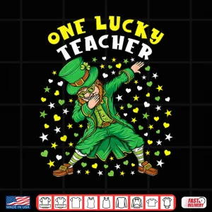 Design One Lucky Teacher St PatrickS Day Dabbing Leprechaun Shirt