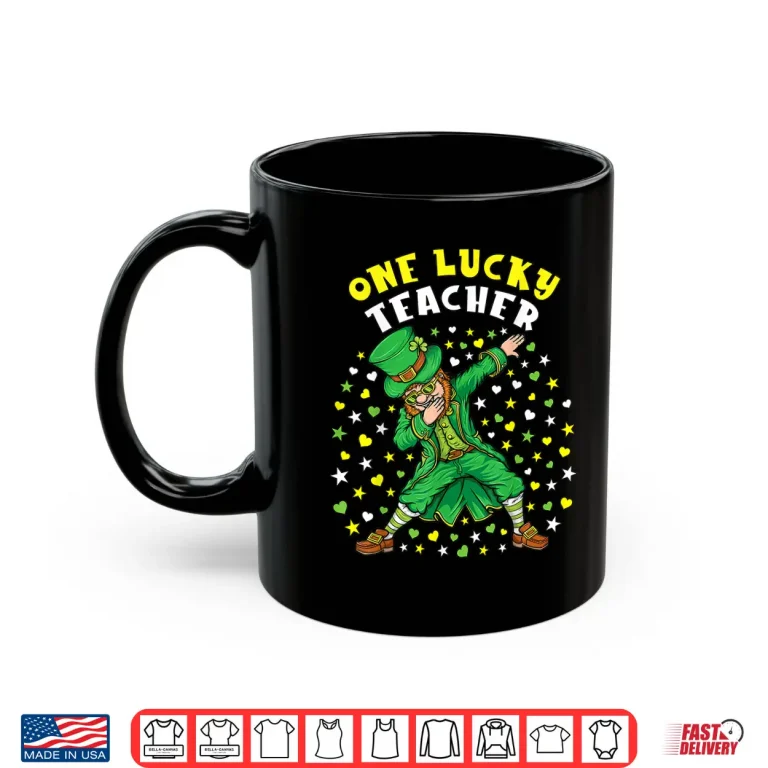 Mug One Lucky Teacher St PatrickS Day Dabbing Leprechaun Shirt