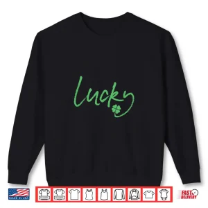 Sweatshirt Lucky Shamrock 4 Leaf Clover St PatrickS Day Irish Vintage Shirt