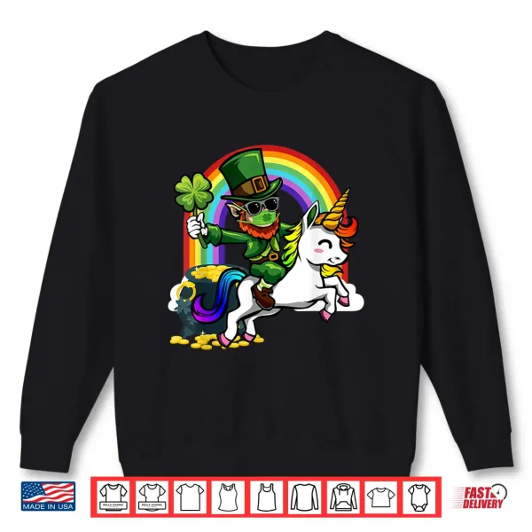 Sweatshirt Leprechaun Rainbow Unicorn Lucky St Patricks Day 2021 Shirt