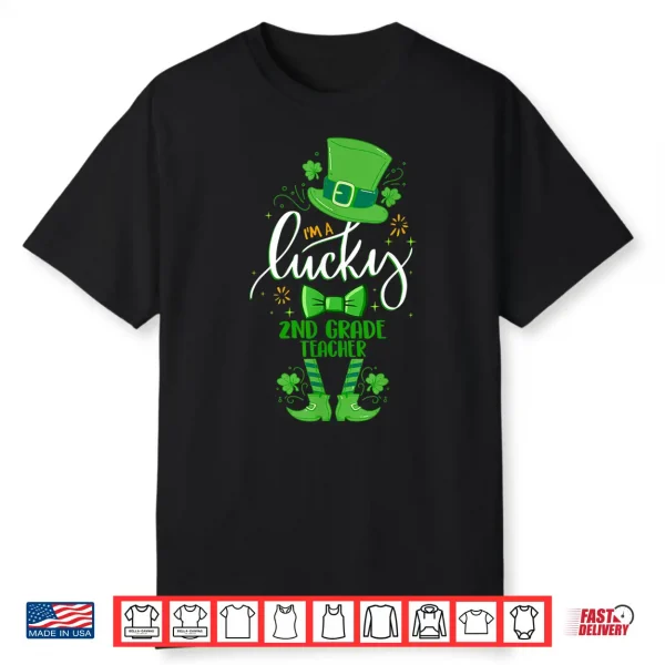 Leprechaun I’M A Lucky 2Nd Grade Teacher St. Patrick’S Day Shirt